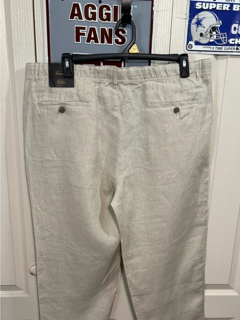 Tasso Elba Island Drawstring Linen Pants - Cream
